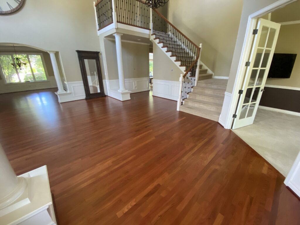 Brazilian cherry hardwood floor LUKS Construction Seattle, Bellevue, Redmond, Mercer Island, Sammamish, Issaquah