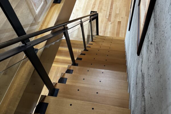 white oak hardwood refinishing in Mercer Island lakefront home by LUKS Construction