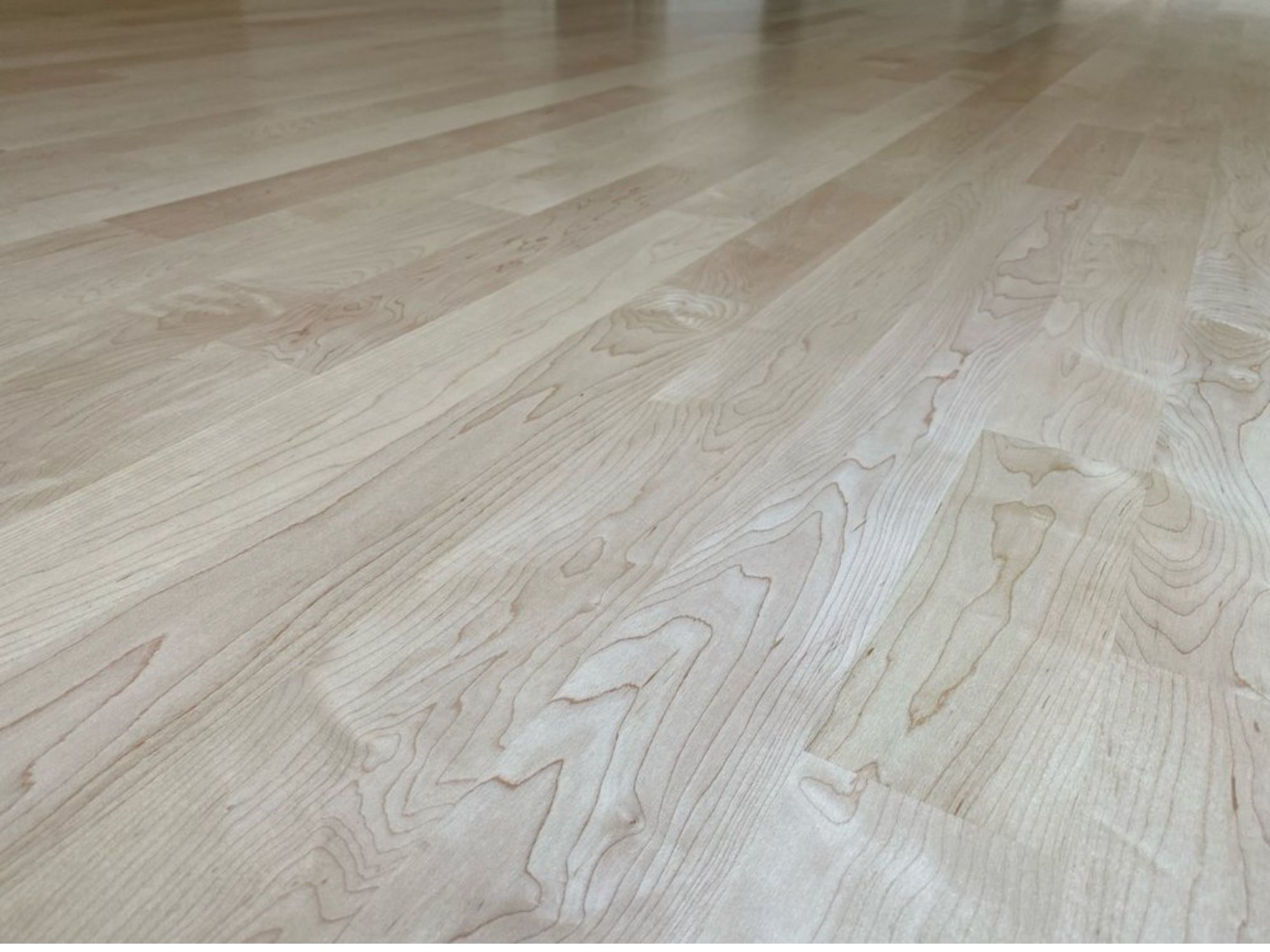 Maple hardwood floor refinishing project in Sammamish WA with water-based finish